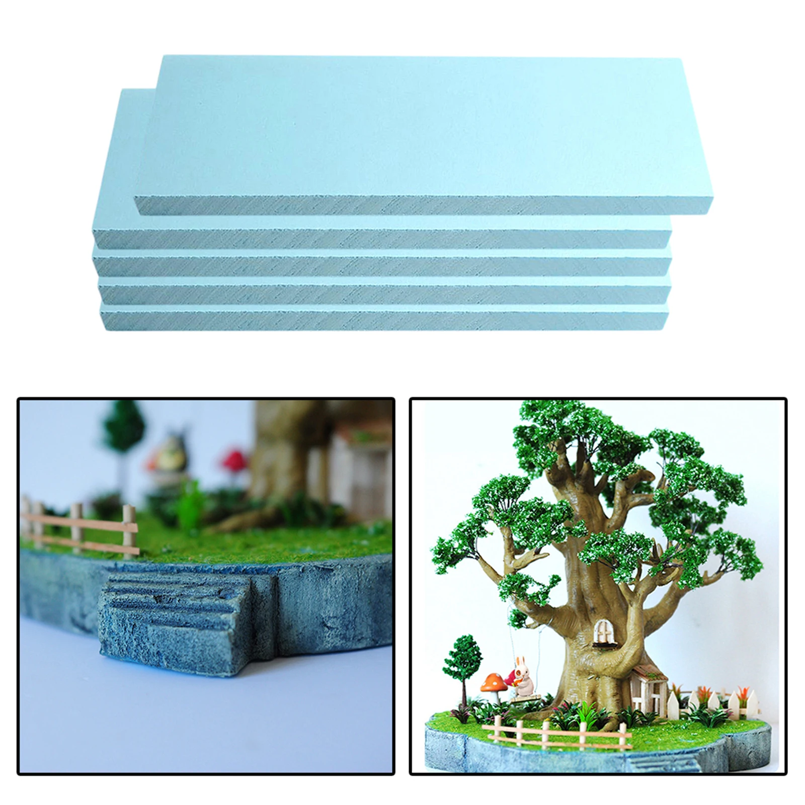 5x High Density Blue Foam Slab DIY Crafts Model Diorama Base Blocks Hobby Craft Building Kit Flower Foam 295x100x30mm