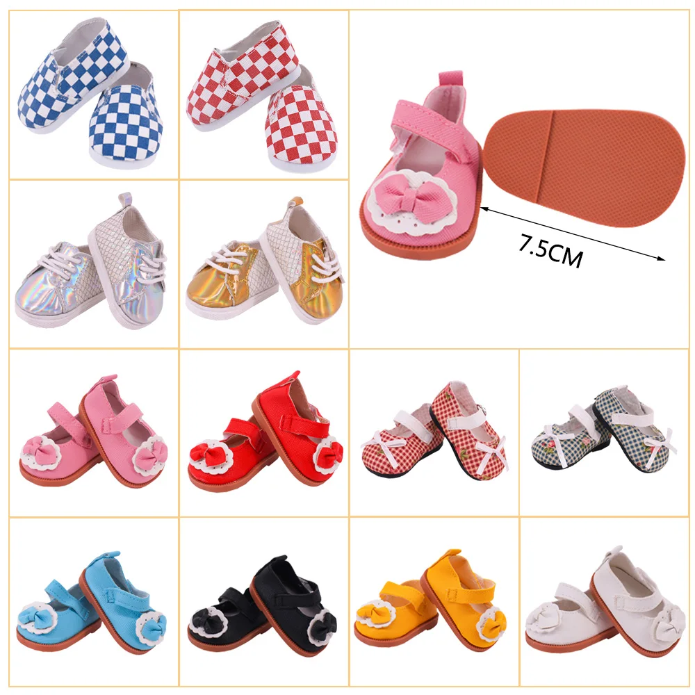 

The new cute bowknot doll shoes are suitable for 18-inch American dolls and 43cm newborn dolls. Birthday holiday gifts