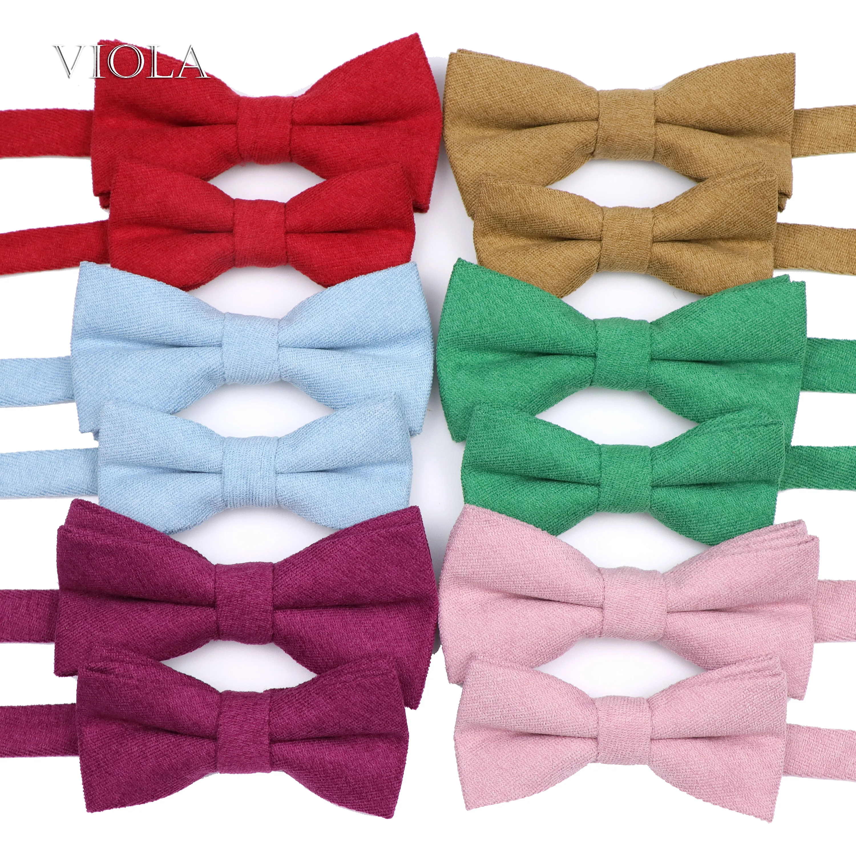 

Colorful Solid Soft Corduroy Cotton Red Pink Father Son Bowtie Set Men Women Kids Butterfly Party Wedding Cravat Accessory Gift