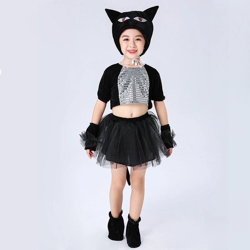 Halloween Party Kids Animal Cosplay Costumes Cute Boys Girls Kitty Mouse Role Play Kit Accessories Carnival Stage Performance