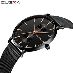 CUENA Man Watches Luxury Brand Business Elegant Fashion Men's Wristwatch Clock Stainless Steel Metal Men's Dress Watch Relogio