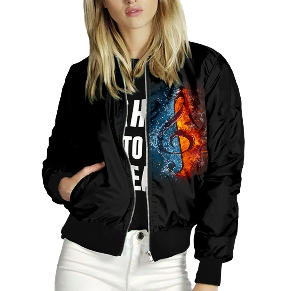 Women's Print Jackets 2021 Spring Casual Women Basic Jackets Baseball Slim Jacket Outwear Coats Jacket Bomber Female