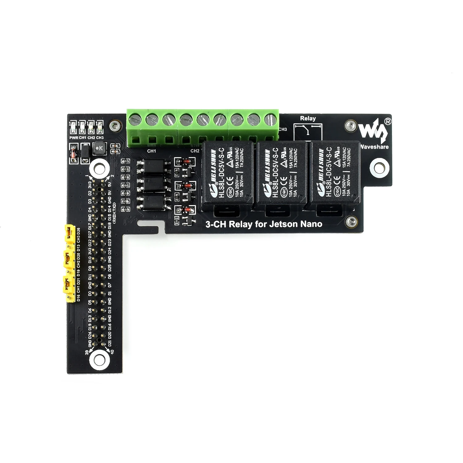 5V 3-Channel Relay Module Shield HAT Expansion Board for NVIDIA Jetson Orin Nano Developer Kit B01 2GB 4GB 8GB RAM Accessories