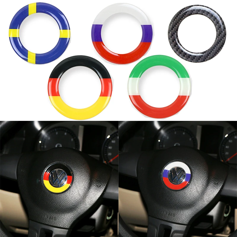 1pc Car Styling Steering Wheel Ring Case For Volkswagen Golf 6 7 Polo CC Tiguan VW Passat Decoration Sticker Cover Accessories