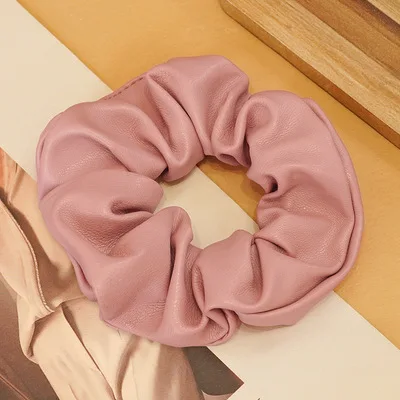 New Fashion Retro Leather Solid Color Fat Intestine Hair Tie