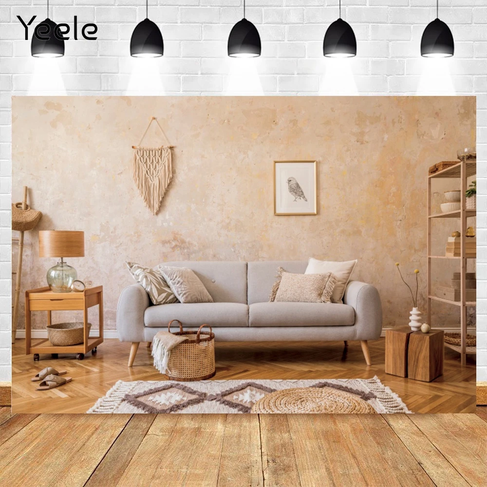 Yeele خمر أريكة غرفة المعيشة الخشب الطابق الطفل صورة خلفيات للتصوير الفوتوغرافي الفينيل التصوير خلفية ل استوديو الصور