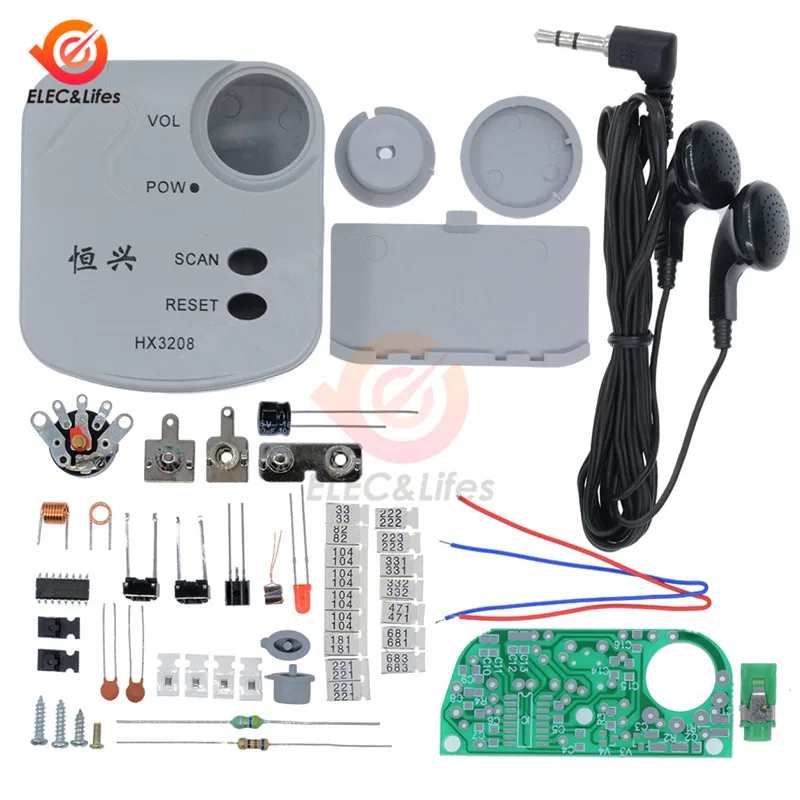 HX3208 FM Micro SMD Radio DIY Kits FM Frequency Modulation Radio Electronic Production Training Suite