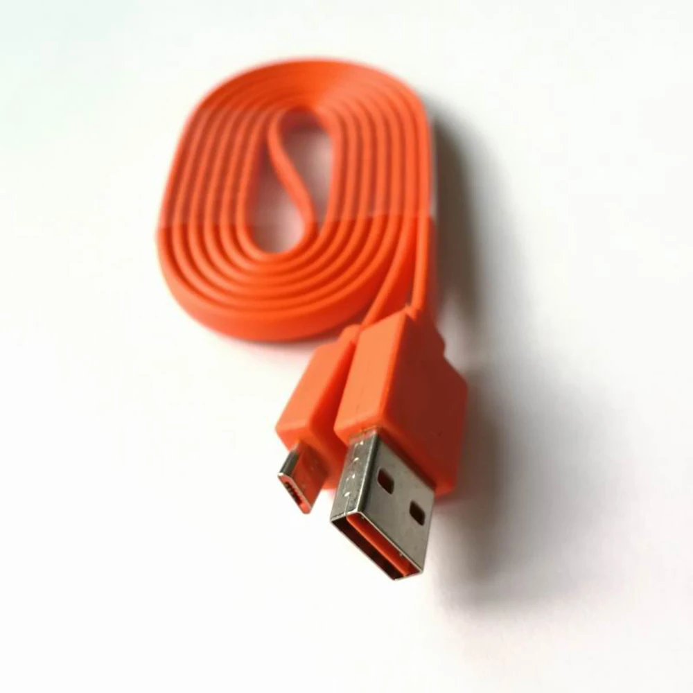Orange USB Power Charger Cable Cord Noodle Line Charging Cable for JBL Charge 3+ Flip3 Flip2 Bluetooth Speaker