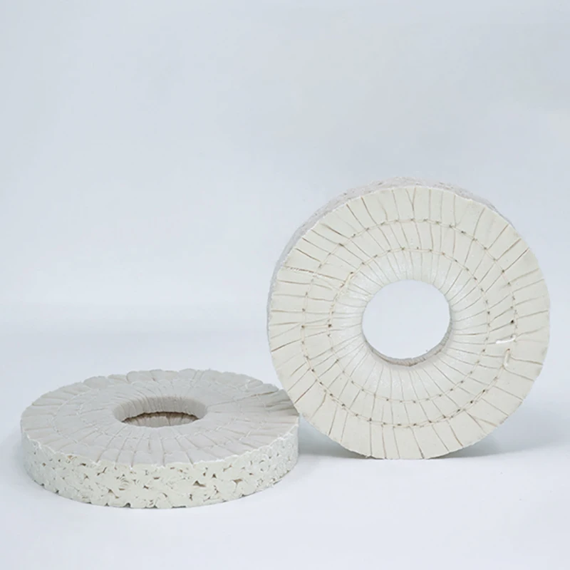 2 Pcs Buffing Wheel Fabric and Iron Core Polishing Wheel for Biesse KDT Nanxing Shunde Homag Edge Banding Machine Accessories