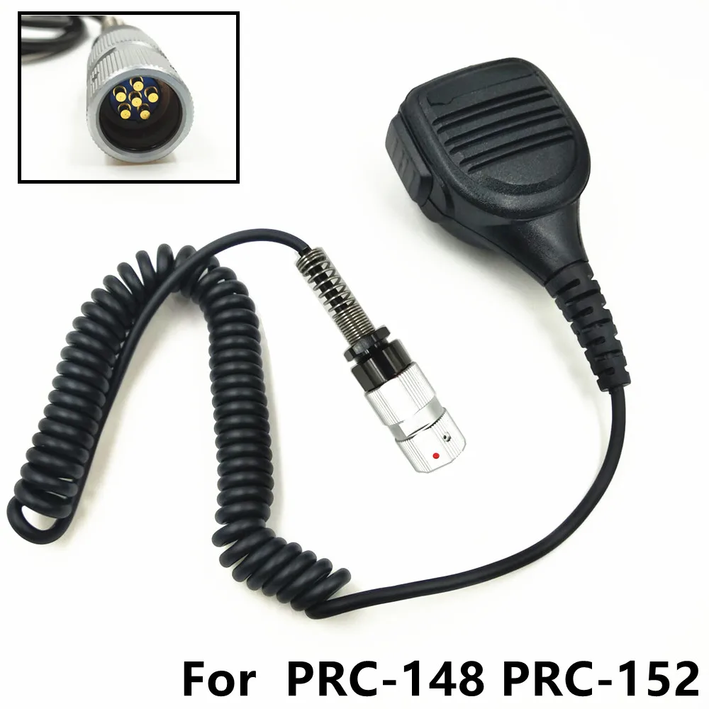 handheld speaker microphone 6 pin ptt for TRI TCA/AN PRC152 PRC148 PRC-624 Talkie Walkie Adapter，Out of 3.5 audio