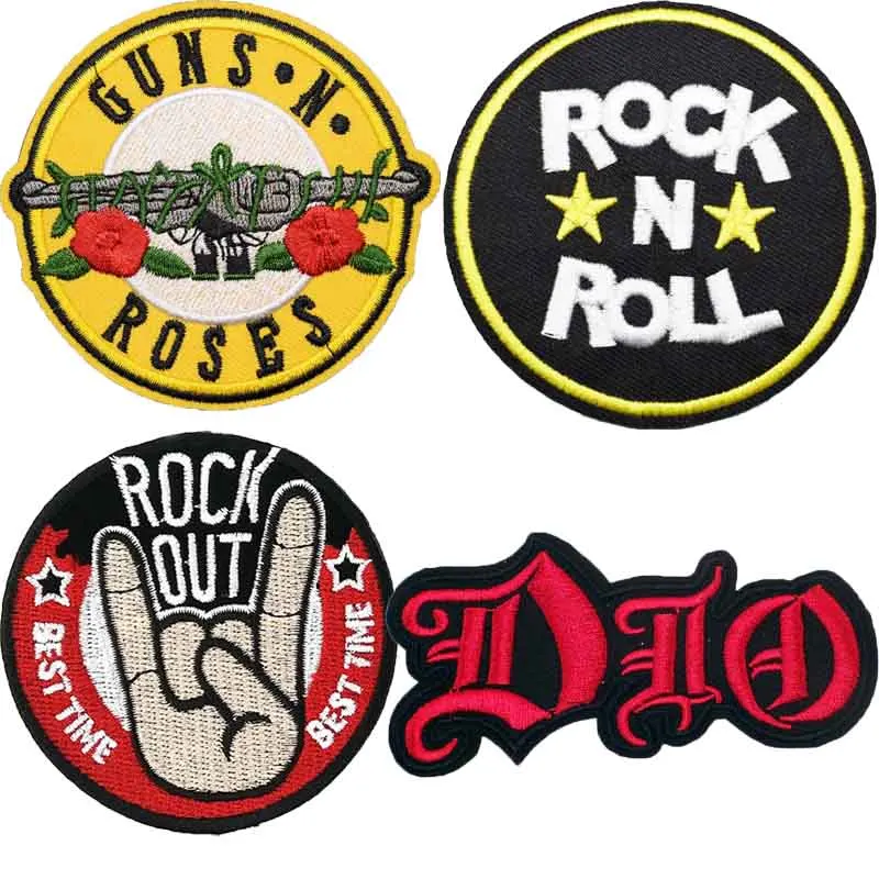 Rock N Roll Gun N Rose Music Rock Out Michael Jackson Prince Iron On Embroidered Clothes Patches For Clothing Music Band