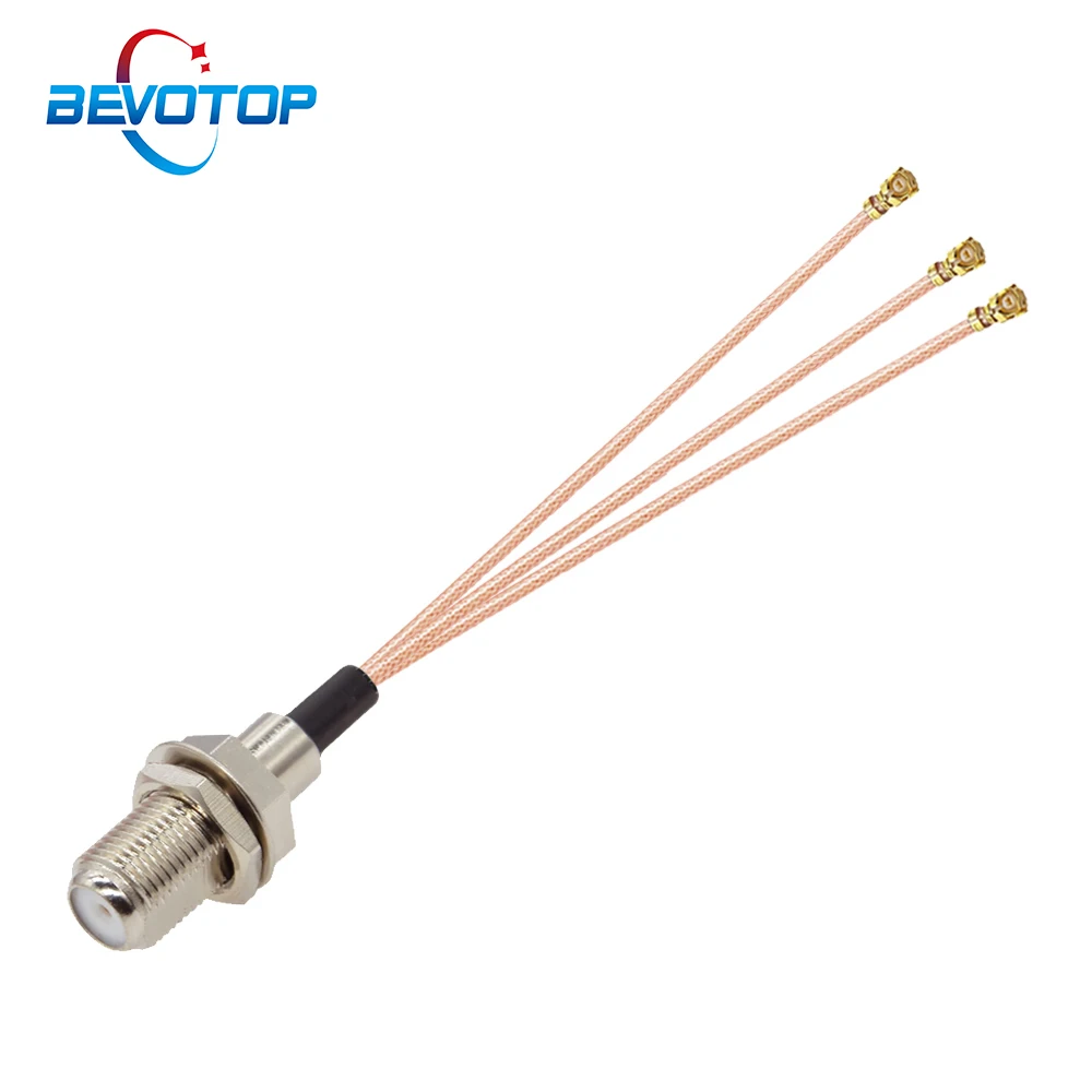 

10PCS/lot F Female to 3 u.FL IPX IPEX1 Female 1 t o 3 Triple Splitter Adapter Cable RG178 Pigtail WIFI Antenna Extension Jumper