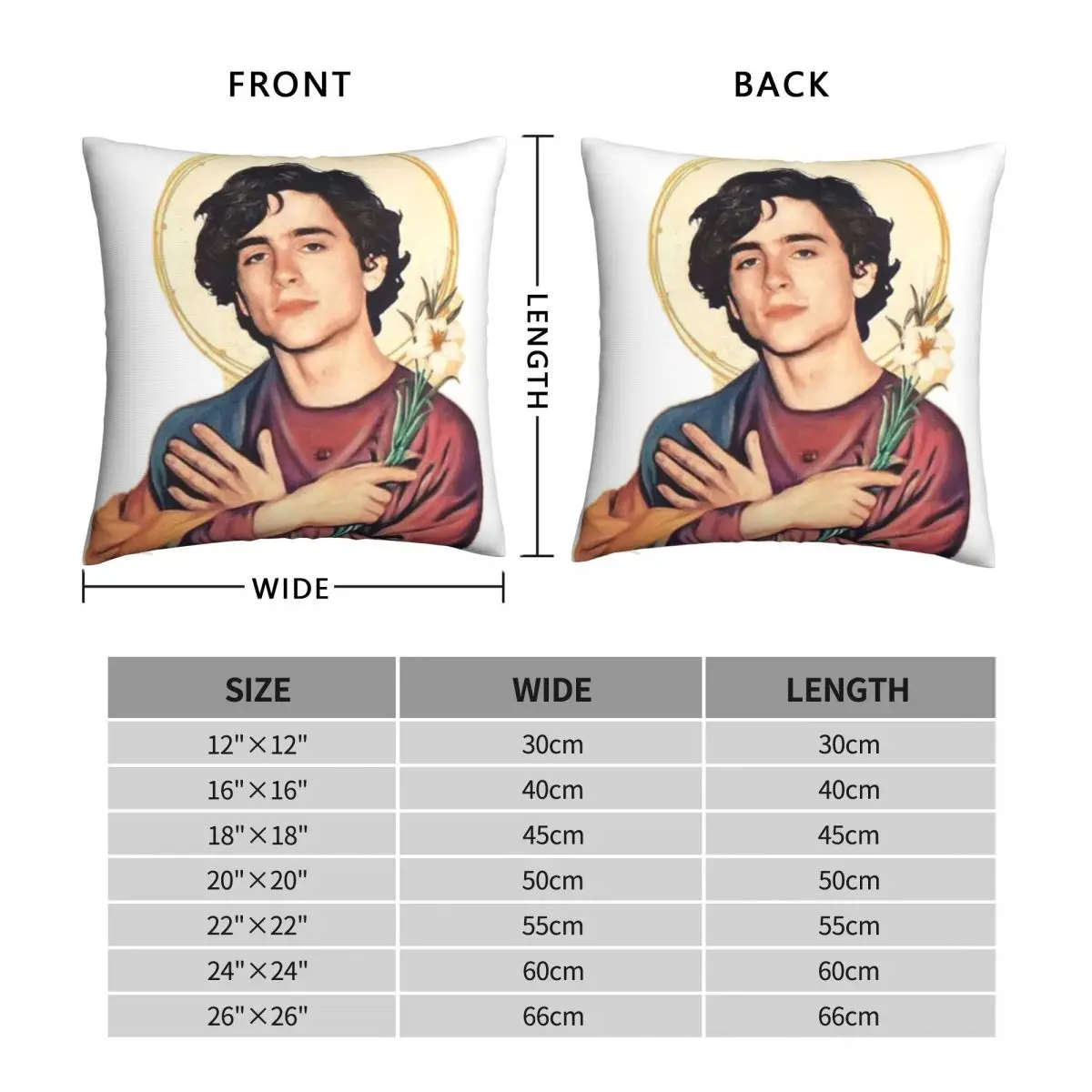 Timothee Chalamet SaintGod Sticker Square Pillowcase Polyester Linen Velvet Creative Zip Decorative Pillow Case Cushion Cover 18