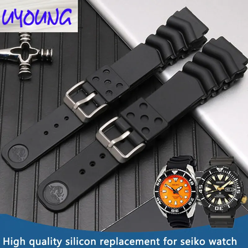 

Sports silicone diving rubber strap replacement for seko water ghost canned SKX007K2/SUN065J1 SRP777J1 18 20 22 24mm watch band