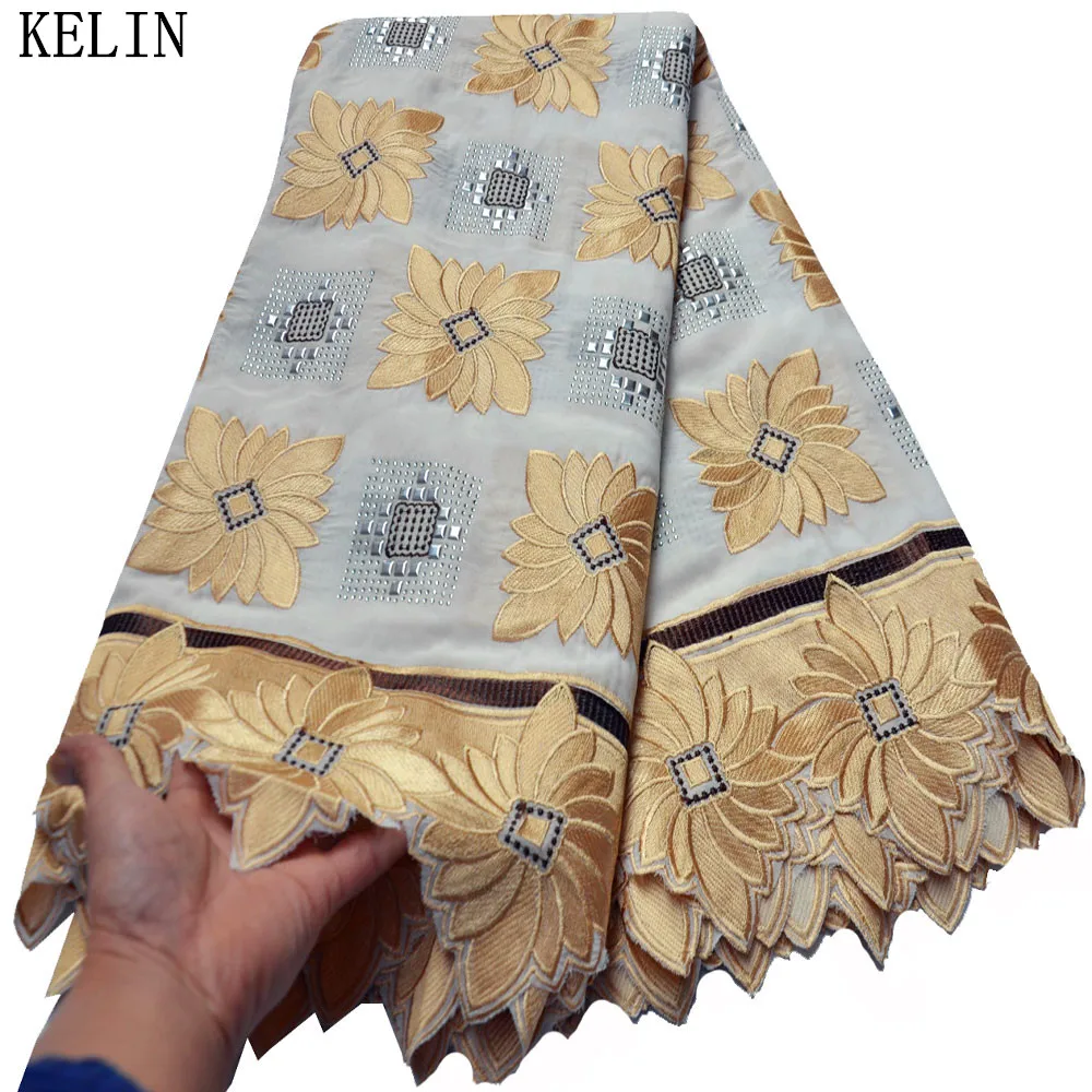 

2020 High Quality Holes African Lace Fabric Nigerian 100% Cotton Lace In Switzerland For African Sewing dress CLP-587