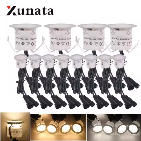 LED Deck Light 12V IP67 Waterproof Buried Lamps Outside Recessed Stair Underground Lamp LED Floor Light Warm White/Natural White