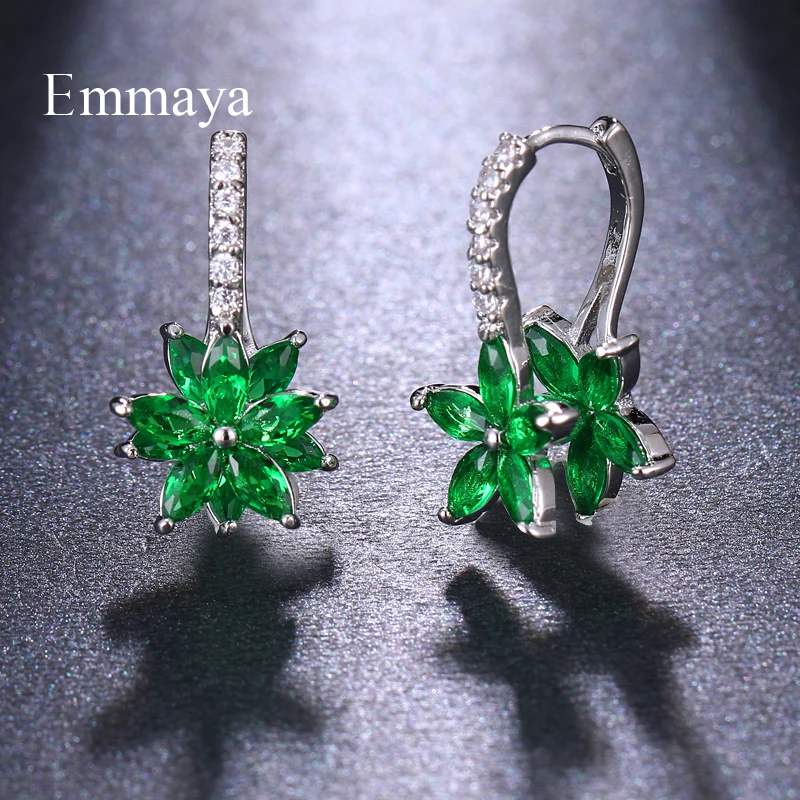 Emmaya Fascinating New Earring For Female Double Layer Cubic Zircon Multicolor Choice Charming Jewelry Fashion Statement