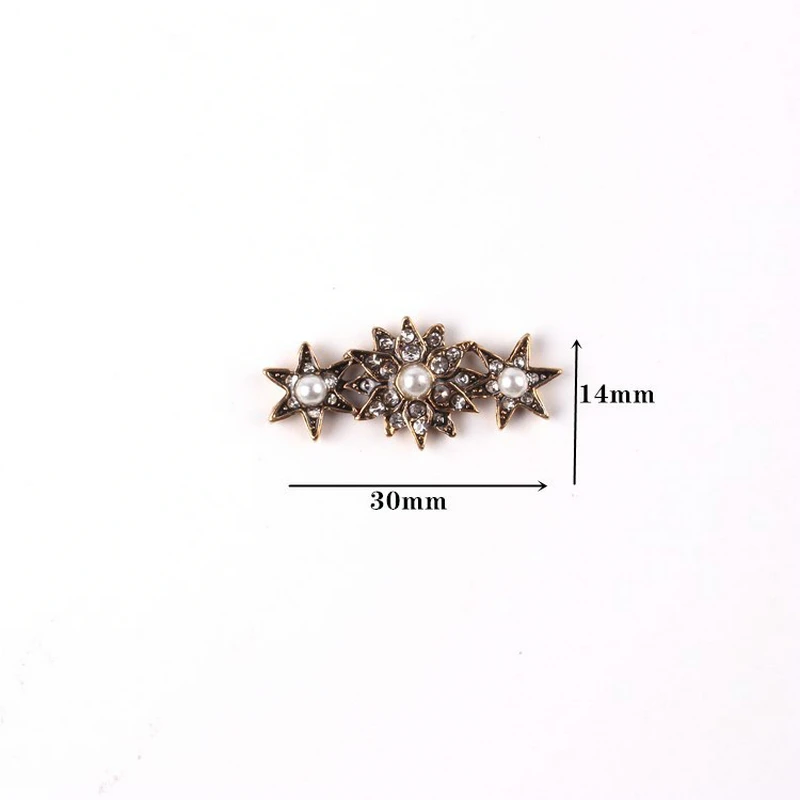 5 Pcs Rhinestone Pearl Flower Plate Diamond Button Jewelry Scarf  For Hair Accessories Sewing Decorative Clothing Coat Buttons