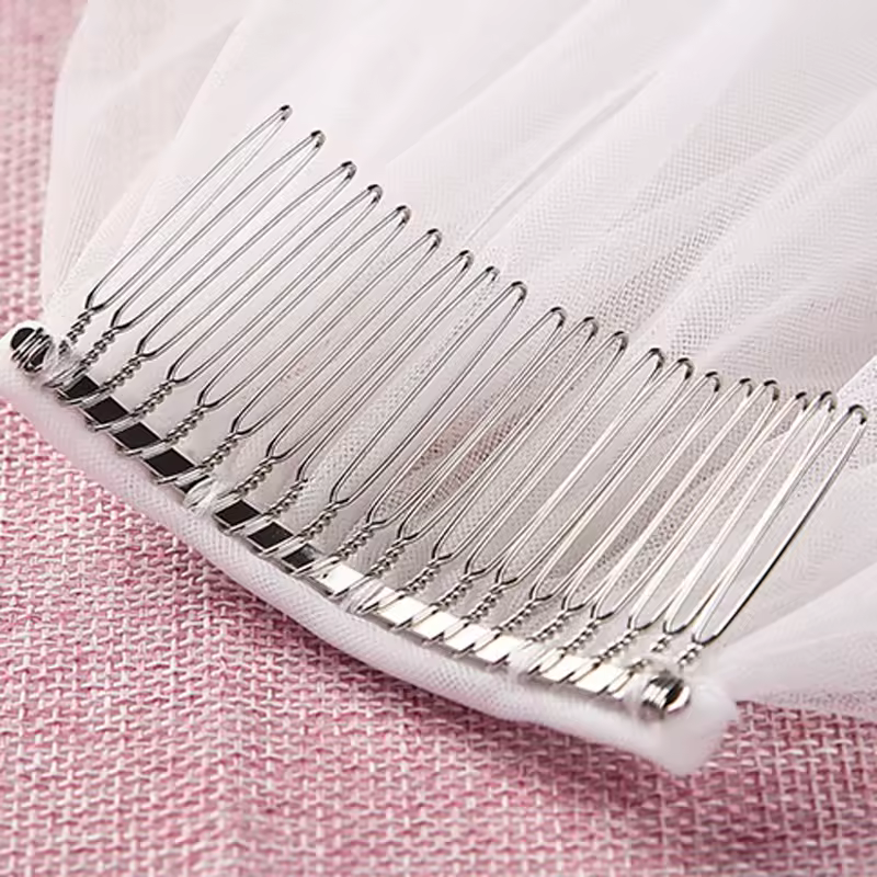 3/4/5-meter-long full-edge lace wedding veil, a layer of tulle bridal veil with comb for weddings and important occasions / wedd - Image 6