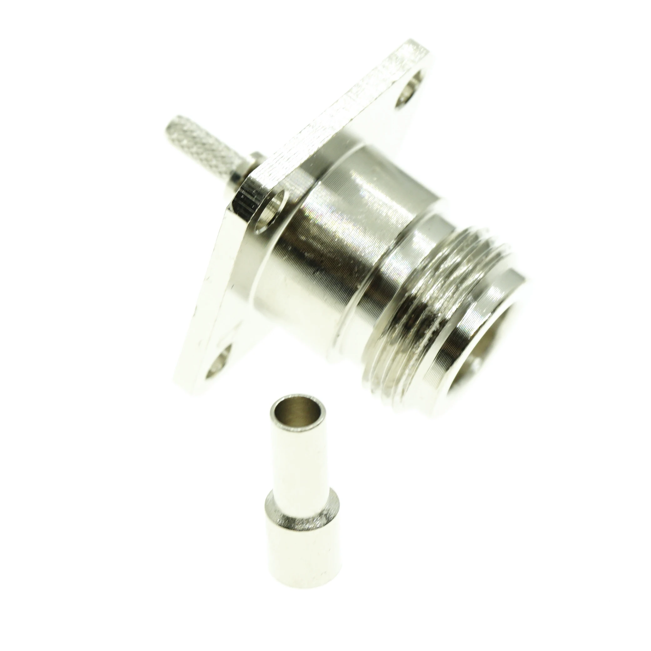 N female jack 4-hole 25mm flange crimp RG174 RG316 LMR100 cable RF Connector 25*25mm