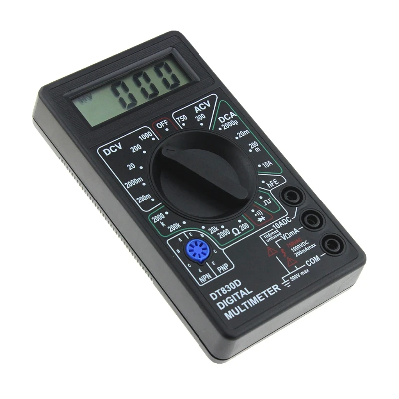 Mini Digital LCD Multimeter with Buzzer Ampere Meter Test Probe for DC