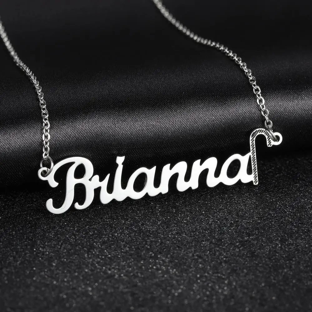 MYDIY Personalized Name Necklaces Stainless Steel Customization Crutch Pendant Gold pendentif For Women Christmas New Year Gift