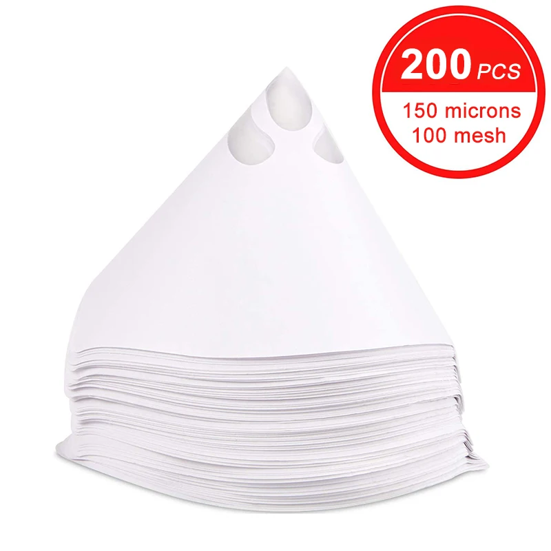 50/100/200 Pcs Disposable Spray Paint Filter Mesh Paper Purifying Straining Funnel Conical Filter Funnel Tool Nylon Micron Paper