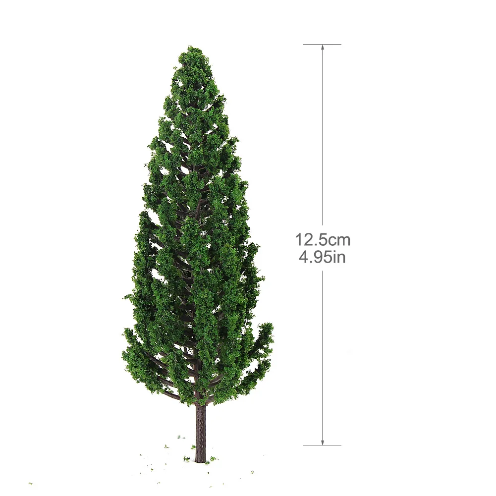 S13045 20 piezas modelo 1:50 árboles de pino verde profundo para diseño de escala OO O paisaje ferroviario de 125mm