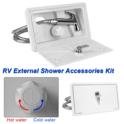 For Boat Marine Camper Car Motorhome Caravan RV Shower Box Kit With Lock Holder Switch 1.5m Hose Automotive Accessories External