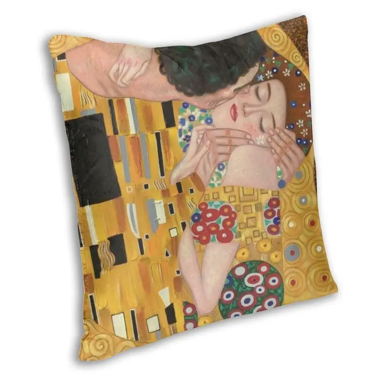 Personalized The Kiss By Gustav Klimt Pillow Cover Home Decorative 3D Double-sided Painting Art Cushion Cover for Living Room