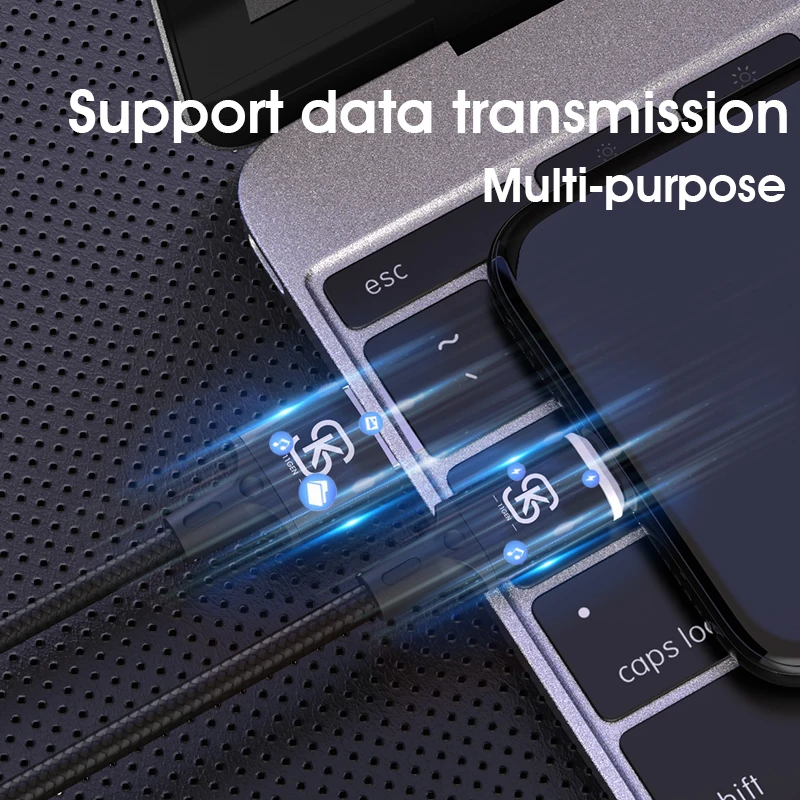 SIKAI 5A المغناطيسي USB كابل آيفون 12 11 شاومي سامسونج نوع C كابل LED شحن سريع بيانات تهمة مايكرو USB كابل الحبل سلك