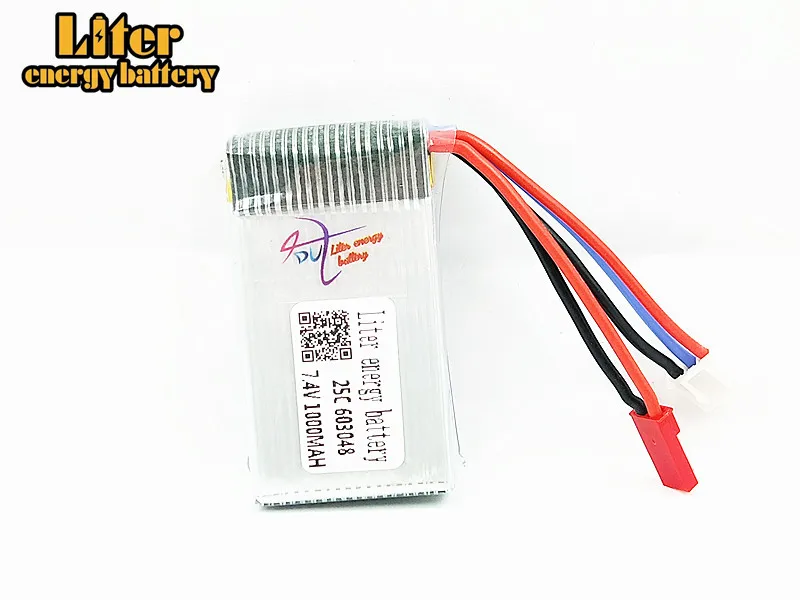 5pcs 7.4V 1000mAh 25C Lipo battery For MJXRC X600 F46 aircraft model aircraft JXD391V Lipo battery 2s 603048 JST plug