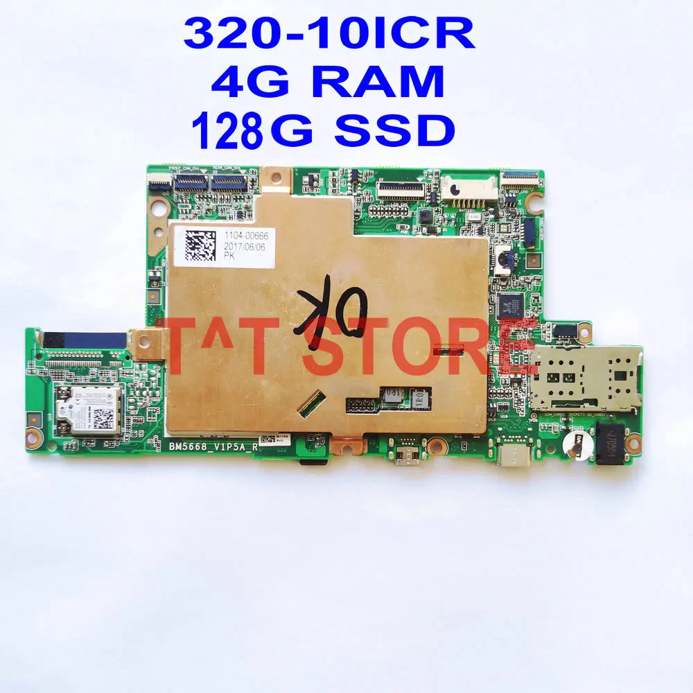 USED For LENOVO Miix 320-10ICR 325-10ICR MIIX320 Tablet Motherboard MAIN BOARD With 4G RAM + 128G SSD BM5668_V1P5A Free Shipping