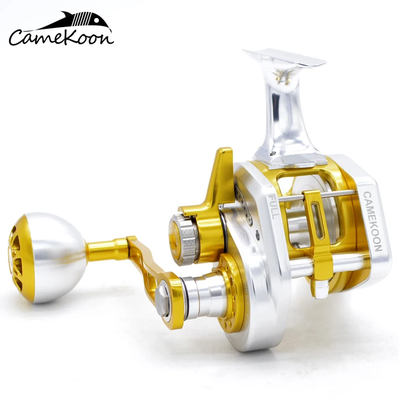 

Рыболовная катушка CAMEKOON для троллинга и ловли с лодки, с рычажным механизмом, цельноалюминиевая, 13+2 подшипников, традиционная, с ветрозащитным барабаном, для заброса приманки