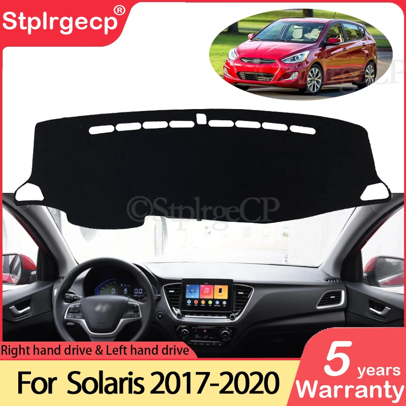 Dla Hyundai Solaris 2 Accent 2017 2018 HC Mata antypoślizgowa Pokrywa deski rozdzielczej Podkładka przeciwsłoneczna Dashmat Protect Dywan Akcesoria Cape
