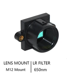 M12 Lens Mount Holder PC GF with IR Filter 650nm Support 20mm Hole Distance for PCB Board Module or CCTV Camera