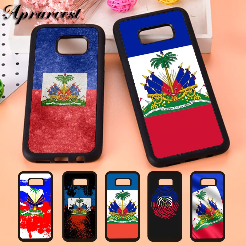 Aprarvest Vintage Haiti Haitian Flag Phone Case Cover For Samsung Galaxy S5 S6 S7 edge S8 S9 Plus S10 lite S10E Note 5 8 9 10