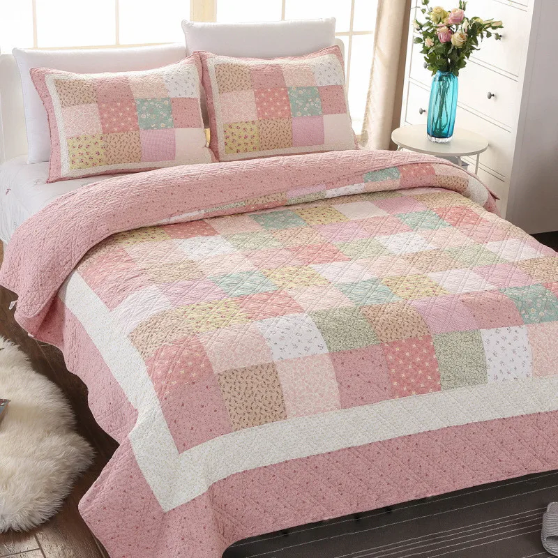 Geometric Plaid Bedspread, Fashion Bedding, Summer Quilt Comforter, Quilted Blanket, Sofa Bed Cover, Home Patchwork Coverlet