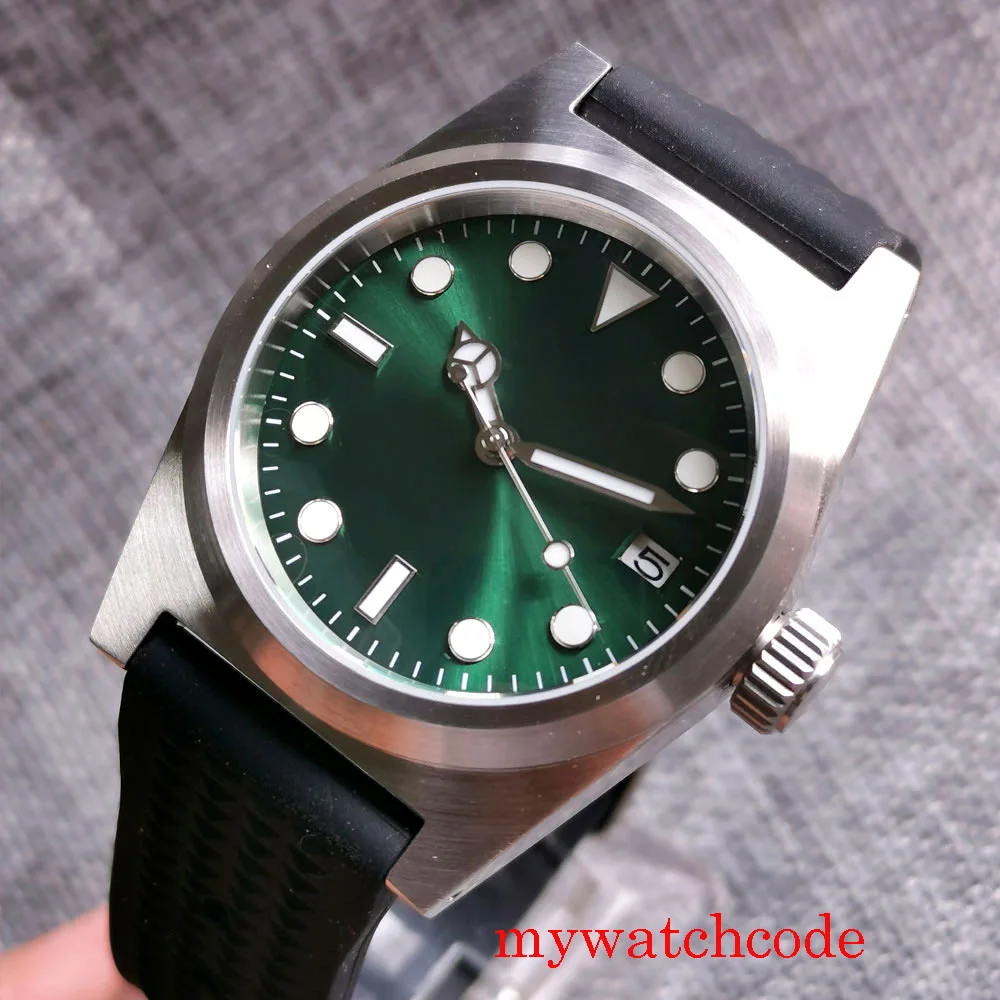 Reloj de buceo automático para hombre, pulsera de mano NH35A PT5000 Tandorio NH35A de 38MM, con esfera luminosa de cristal de zafiro AR, 200m