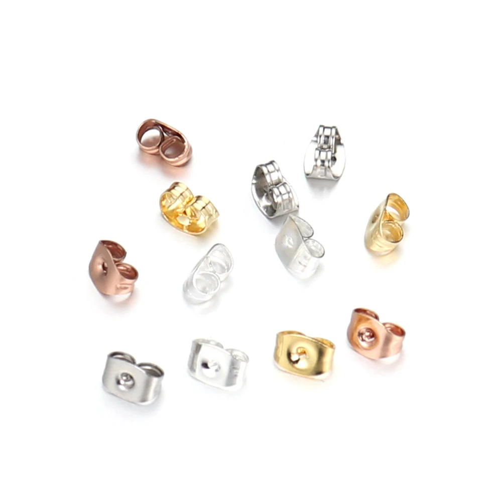 100 Stück Edelstahl Roségold Ohrring-Stopper DIY Ohrring-Zubehör für Handgefertigten Schmuck – Detail 5