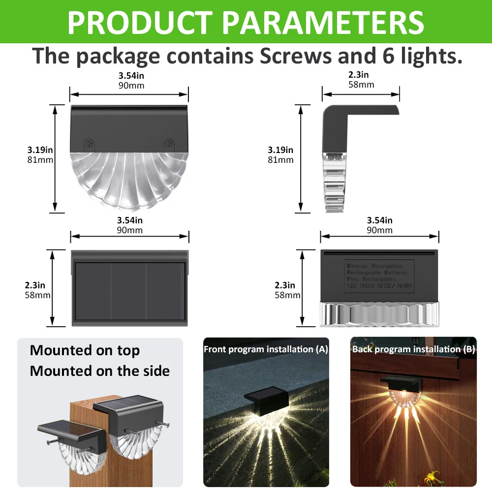 LED الشمسية RGB الملونة الدافئة الأبيض أضواء لدرجات السلم في الهواء الطلق حديقة فناء الديكور خطوة سياج الجدار الخفيفة