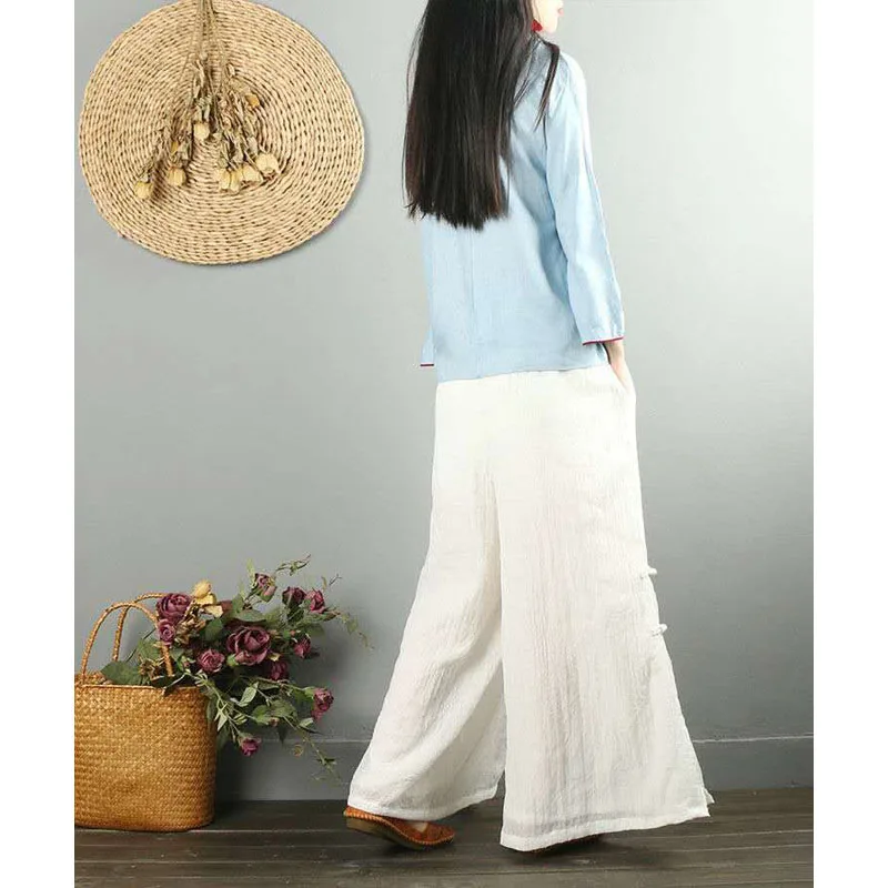 Hanfu Top Women Summer Vintage Retro Top Female Beach Women\'s Kimono Shirt V Neck Chinese Asian Style Cotton Linen Blouse Party