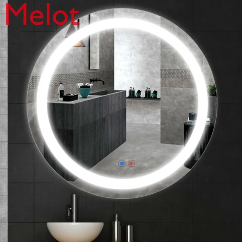 Smart Frameless Bathroom Mirror round LED Light Mirror Bathroom Mirror with Light Cosmetic Mirror Hanging Mirror Toilet