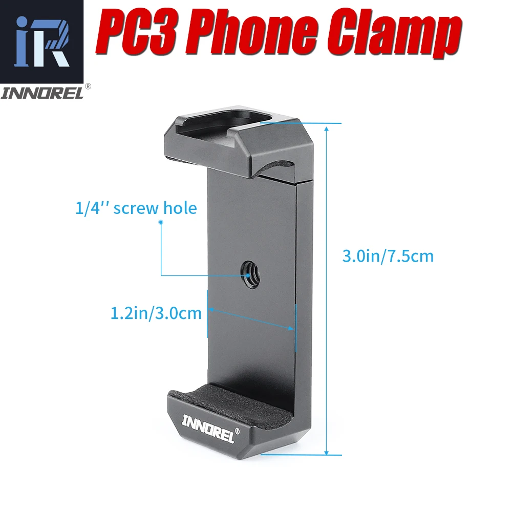 Innorel liga de alumínio braço mágico e adaptador de grampo de telefone universal braçadeira de montagem para celular dslr tripé de câmera levou luz de vídeo