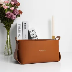 Leder Desktop Große Lagerung Box Wohnzimmer Schlafzimmer Kleinigkeiten schlüssel Platte Dekoration Dice Tray Münzen PU Falten Lagerung Großhandel Verschiedene Sortierboxen Office Manager Box Schmuckteller