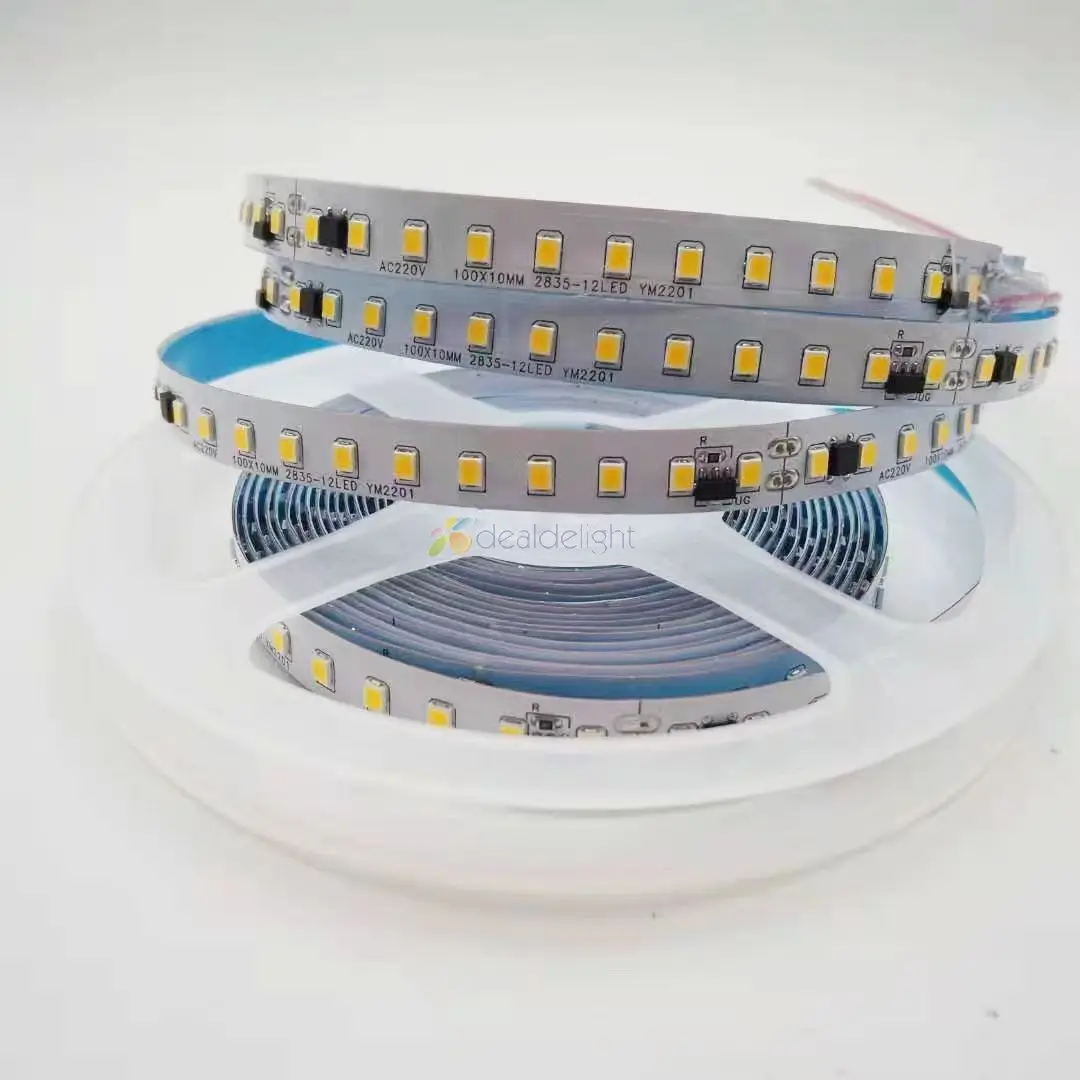 

AC 220V 2835 LED Strip light Safety High Brightness 120LEDs/m Flexible leds Light