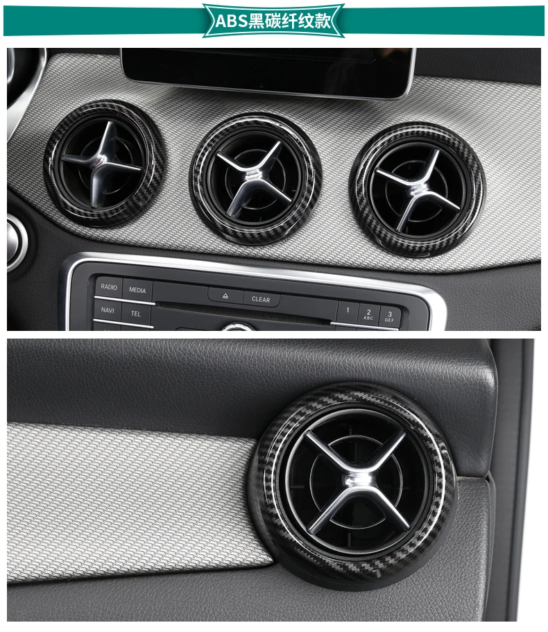 Front Air Outlet Interior Trim Cover For Mercedes-Benz GLA CLA 2020  Decorative circle 5pcs