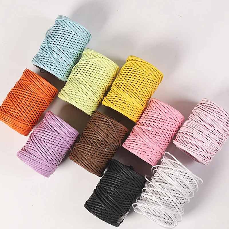 

2mm*50 yards/roll Creative Color Iron Wire Paper Rope DIY Craft Supplies Kids Scrapbook Crafts Braided Knitting Decoration Cord