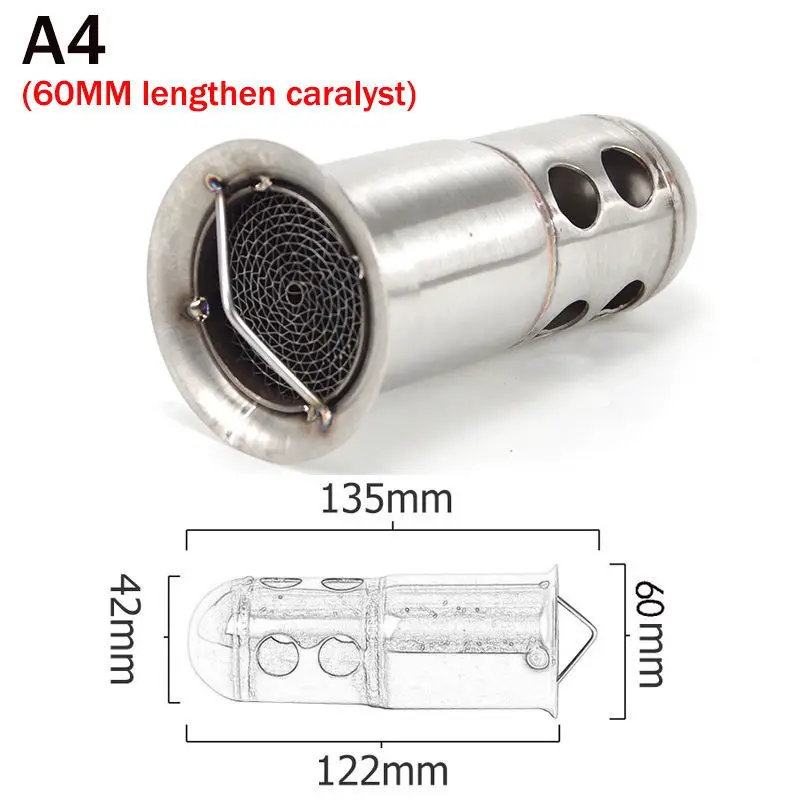 Universal 48MM 51MM 60MM Front Mid End Catalyst DB Killer for Motorcycle Exhaust Muffler Silencer Noise Sound