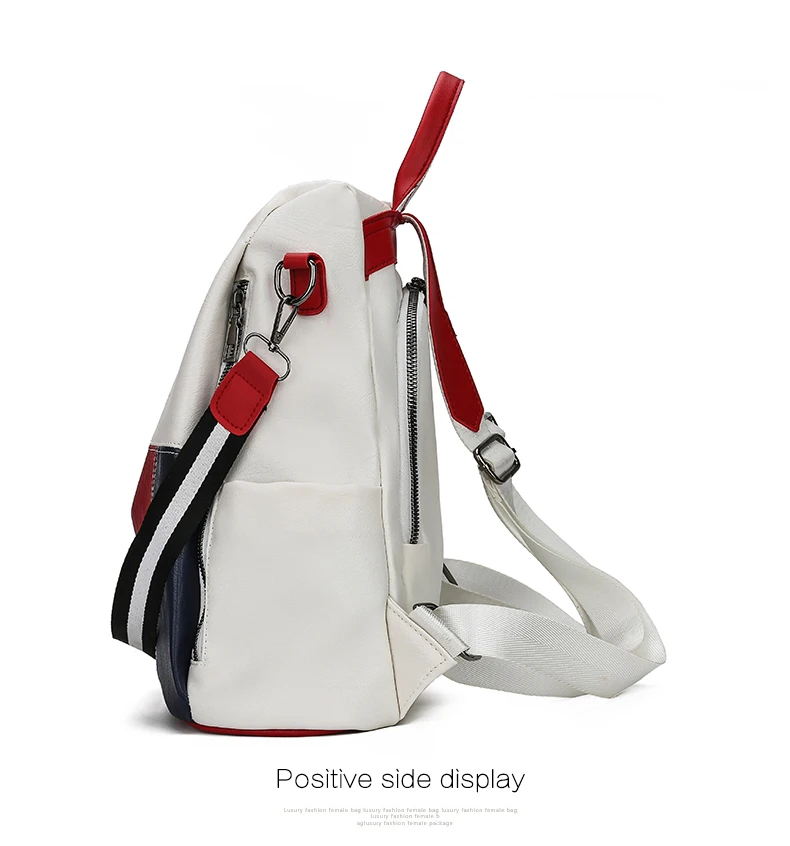 Multifunctional Backpack Women Leather Backpacks Female White School Bags For Teenage Girls Shoulder Bag Travel BackPack Mochila